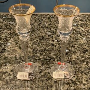 Mikasa Jamestown Gold Candle Holders